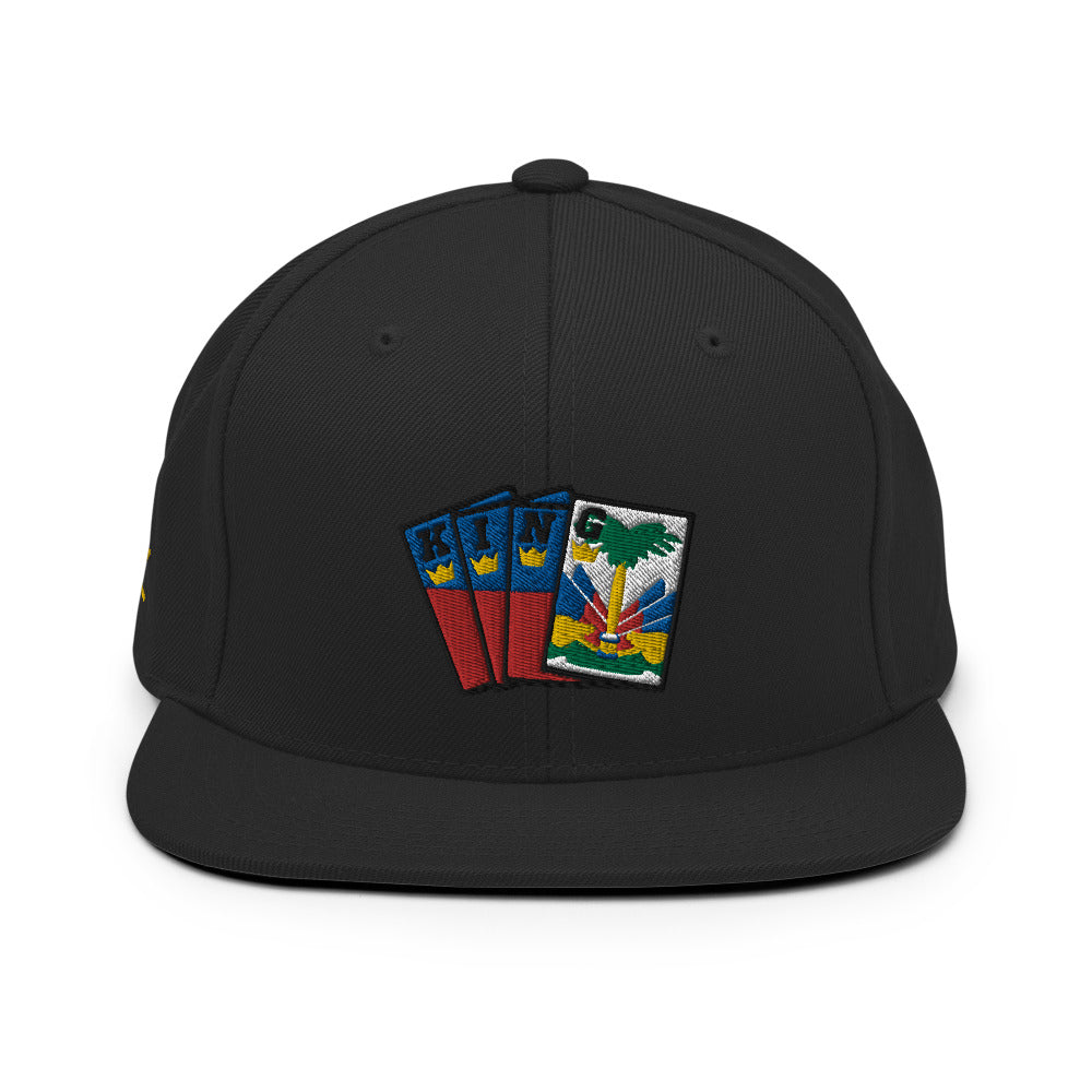 Men's Royal Crush King Card Snapback Haiti - Black